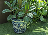 Handmade Talavera Ceramic Planter Blue White | Mexican Pottery Flower Pot | Hand Painted Gift Decor