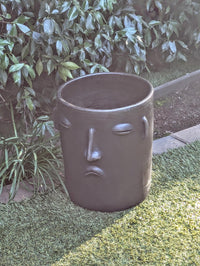 Sad Face Planter | Handmade Mexican Pottery | Artisan Flower Pot Home Decor