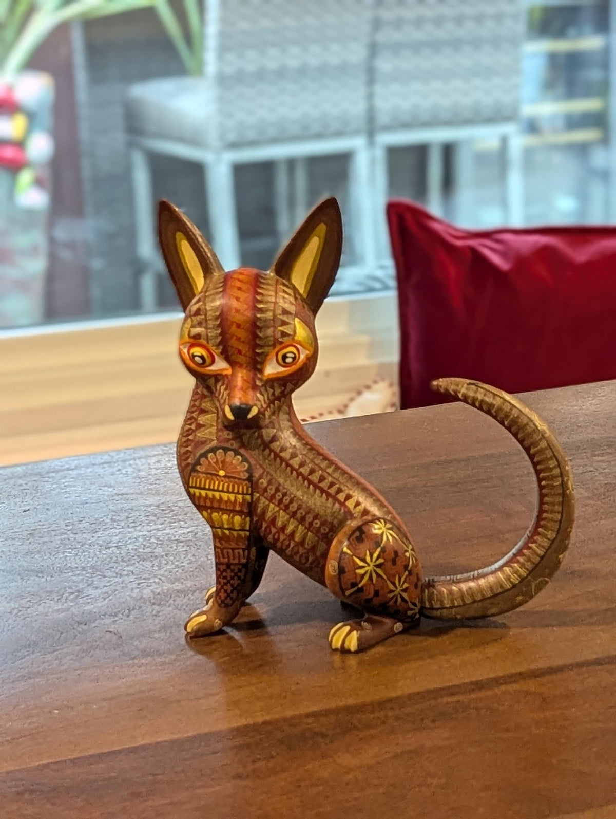 Alebrije Chihuahua Figurine | Hand-Carved & Hand Painted Mexican Folk Art from Oaxaca
