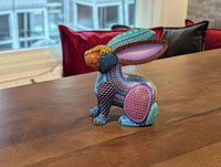 Alebrije Rabbit Figurine | Hand-Carved & Hand Painted Mexican Folk Art from Oaxaca