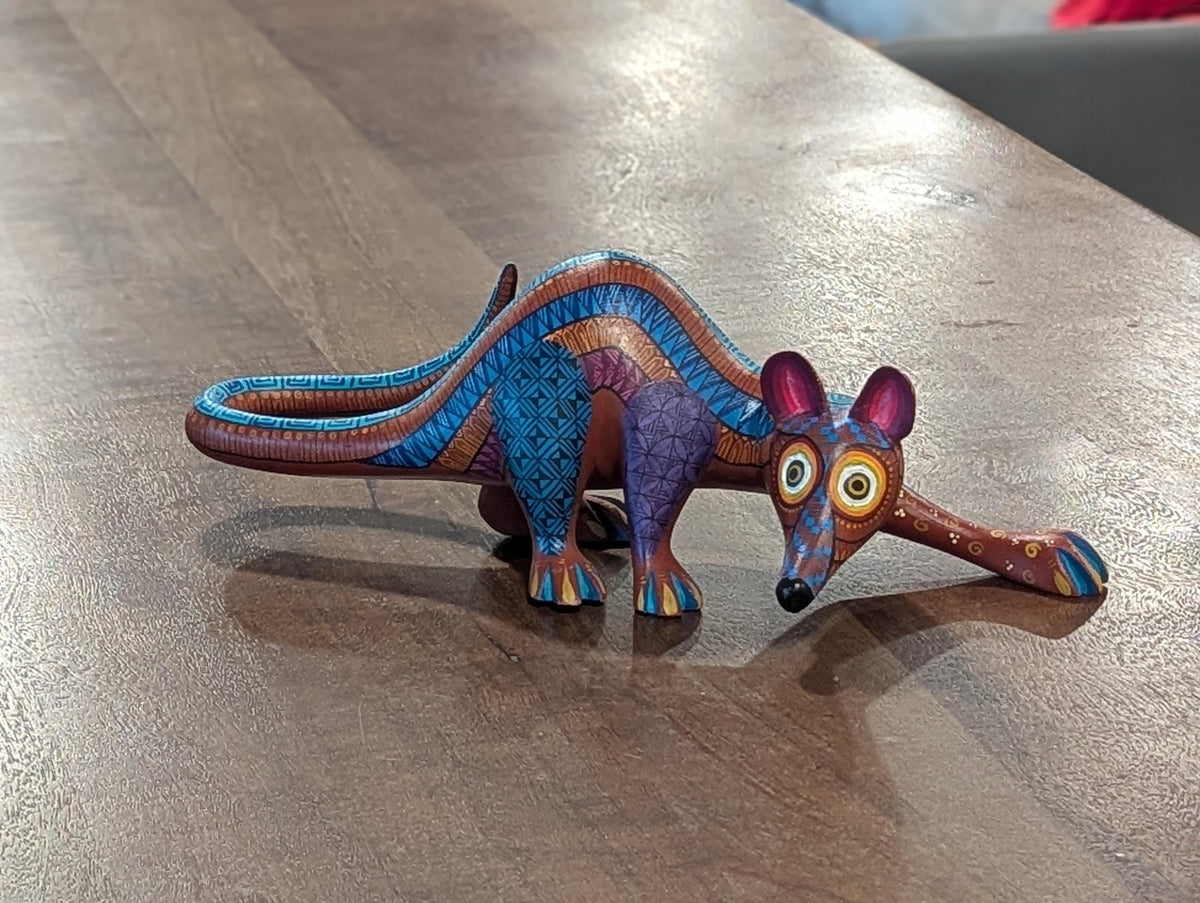 Alebrije Tarsier Figurine | Hand-Carved & Hand Painted Mexican Folk Art from Oaxaca