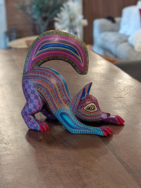 Alebrije Skunk Figurine | Hand-Carved & Hand Painted Mexican Folk Art from Oaxaca