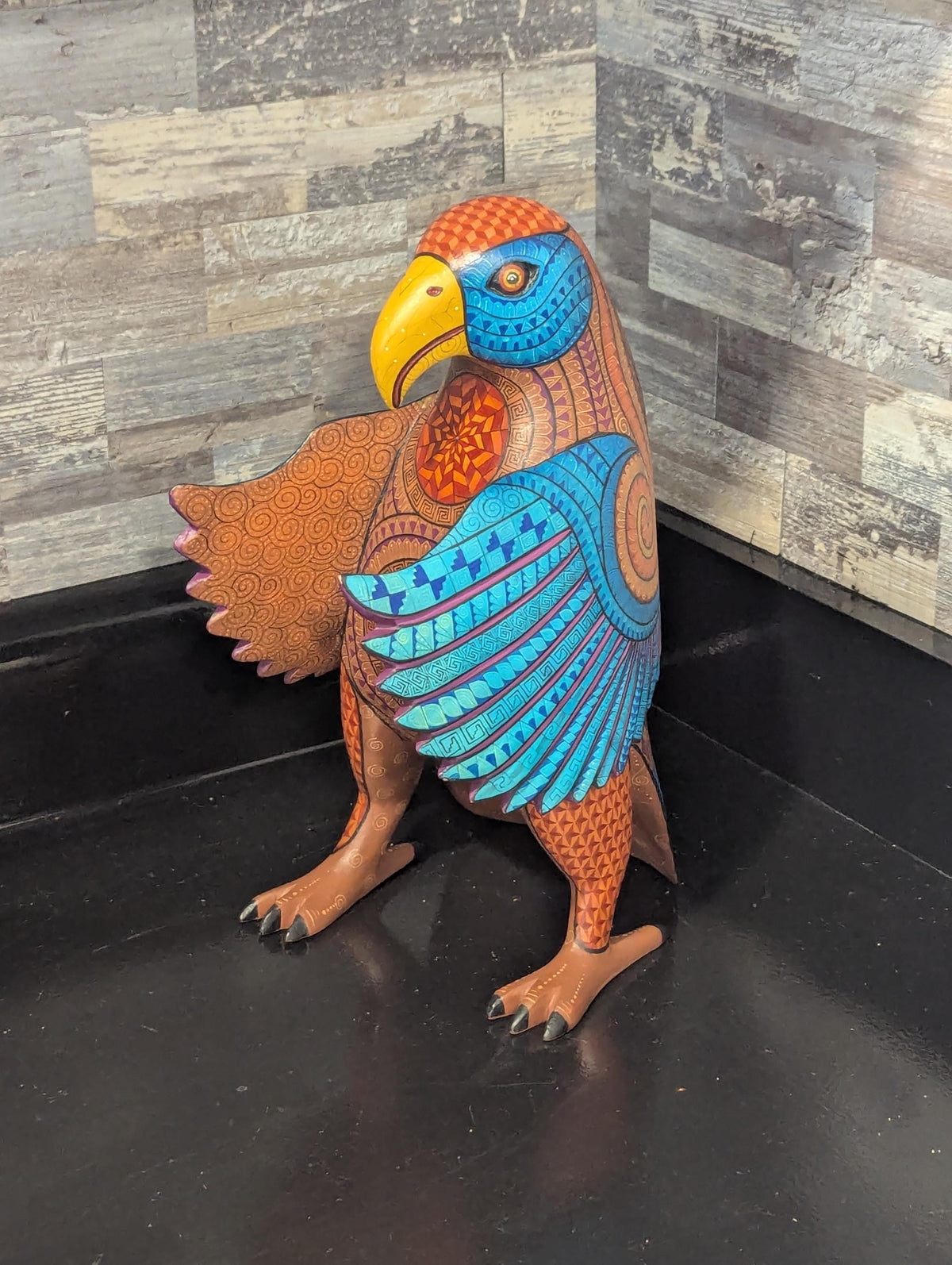 Alebrije Eagle Figurine | Hand-Carved & Hand Painted Mexican Folk Art from Oaxaca