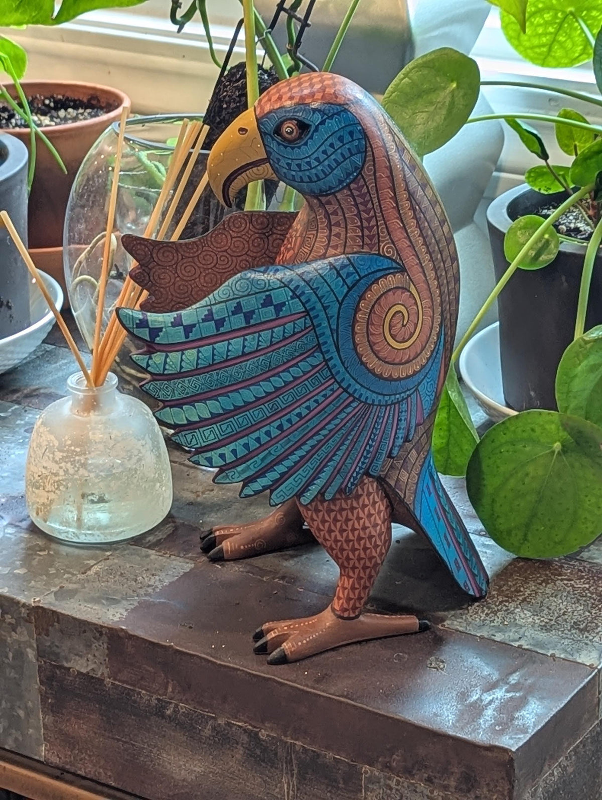 Alebrije Eagle Figurine | Hand-Carved & Hand Painted Mexican Folk Art from Oaxaca