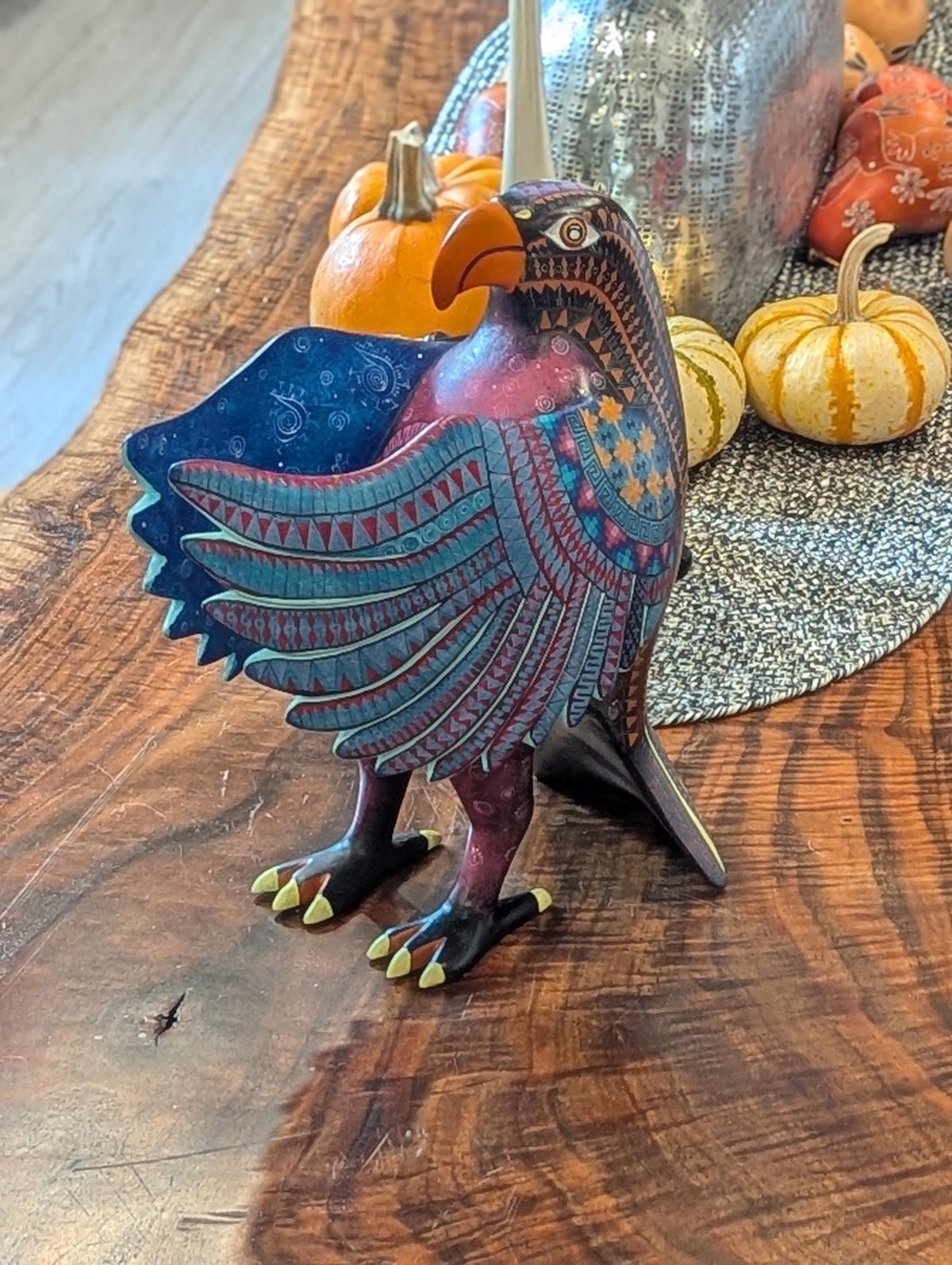 Alebrije Eagle Figurine | Hand-Carved & Hand Painted Mexican Folk Art from Oaxaca