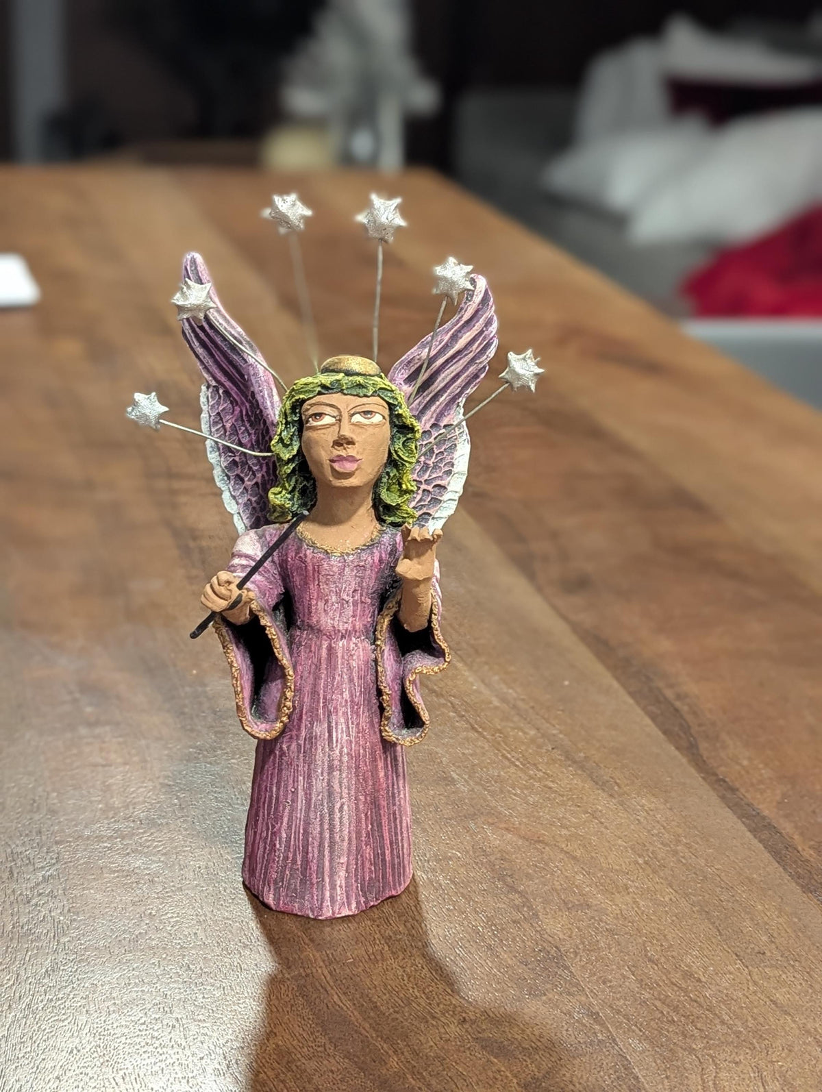 Angel Conductor Handmade Collectible Figurine is Heavenly Choir Member #11