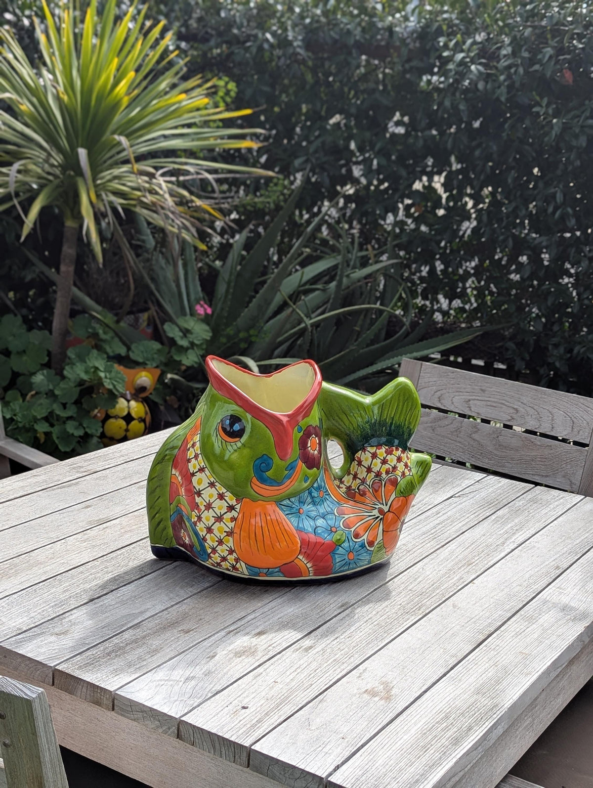 Talavera Whale Planter: Hand-Painted Mexican Ceramic Pottery Garden Decor