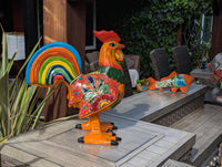 Talavera Rooster Home Decor | Handmade Ceramic Pottery, Indoor or Outdoor Figurine