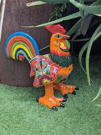 Talavera Rooster Home Decor | Handmade Ceramic Pottery, Indoor or Outdoor Figurine