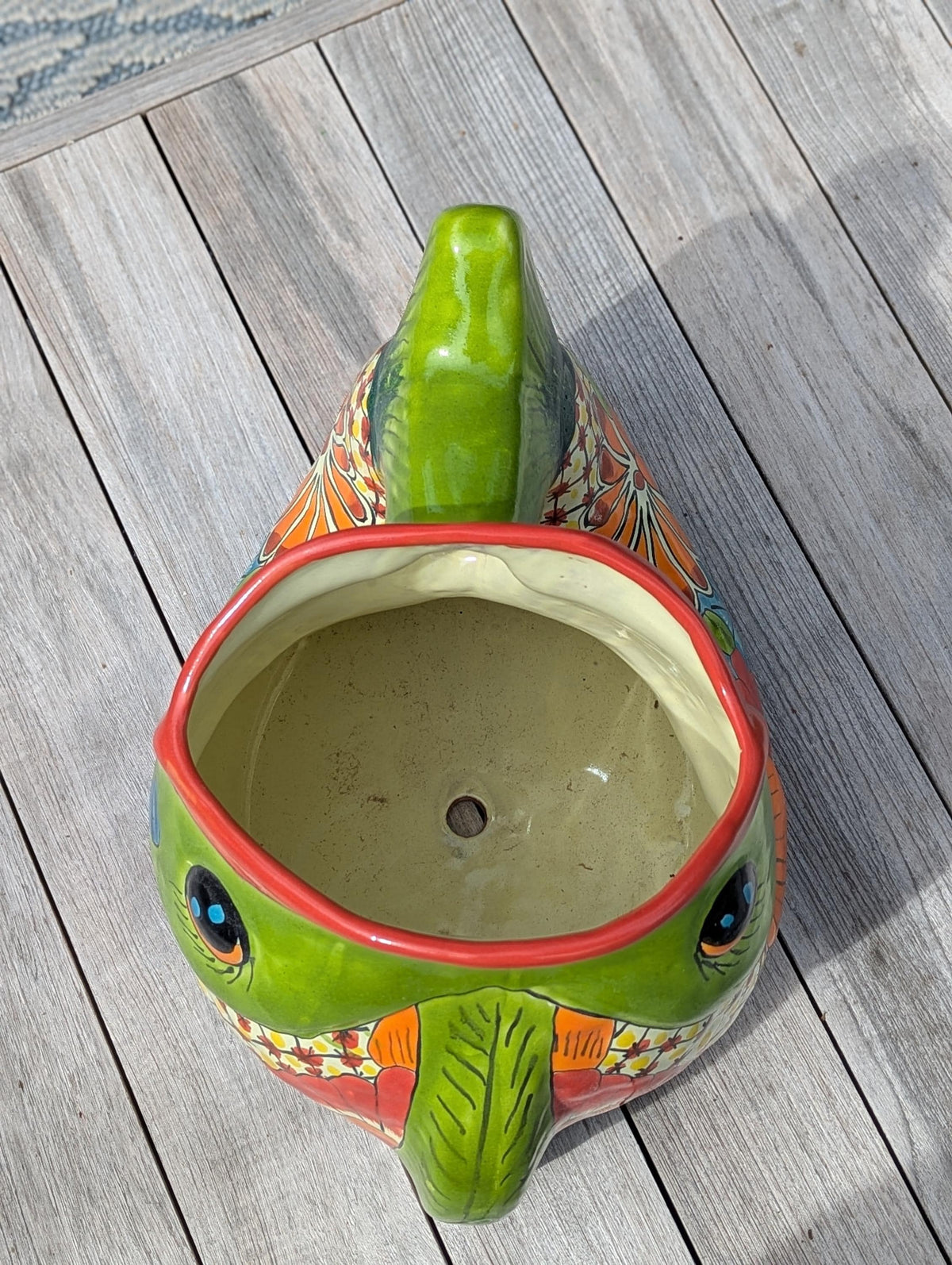 Talavera Whale Planter: Hand-Painted Mexican Ceramic Pottery Garden Decor