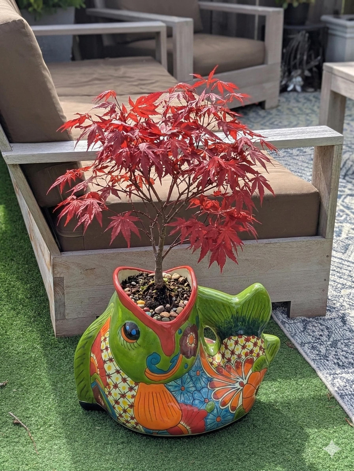 Talavera Whale Planter: Hand-Painted Mexican Ceramic Pottery Garden Decor