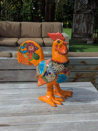 Talavera Rooster Home Decor | Ceramic Pottery, Indoor or Outdoor Figurine