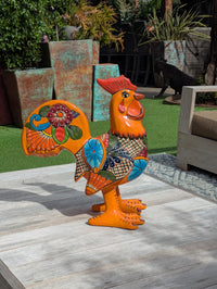 Talavera Rooster Home Decor | Ceramic Pottery, Indoor or Outdoor Figurine