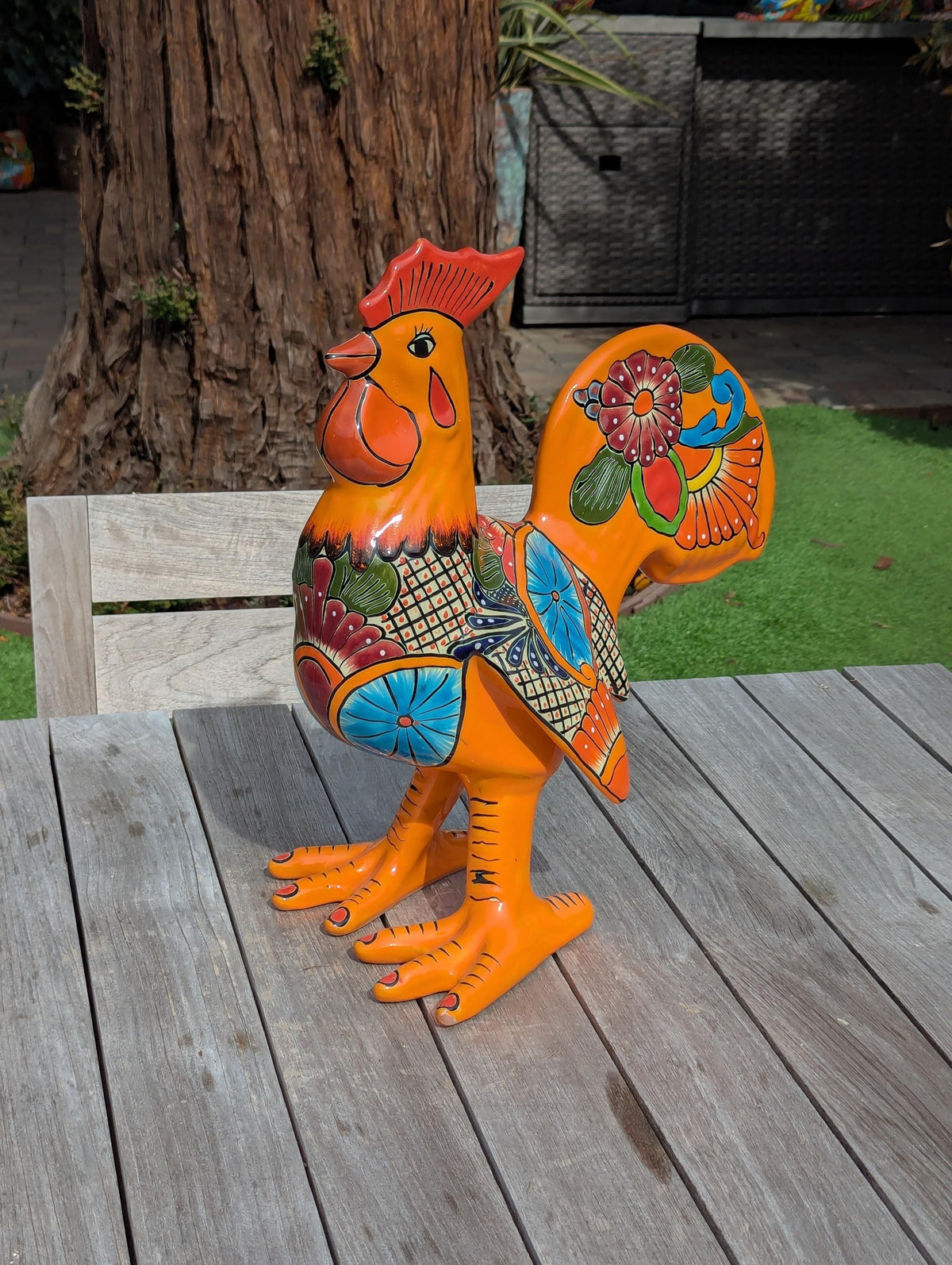 Talavera Rooster Home Decor | Ceramic Pottery, Indoor or Outdoor Figurine