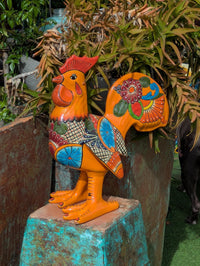 Talavera Rooster Home Decor | Ceramic Pottery, Indoor or Outdoor Figurine