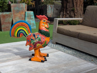 Talavera Rooster Home Decor | Handmade Ceramic Pottery, Indoor or Outdoor Figurine