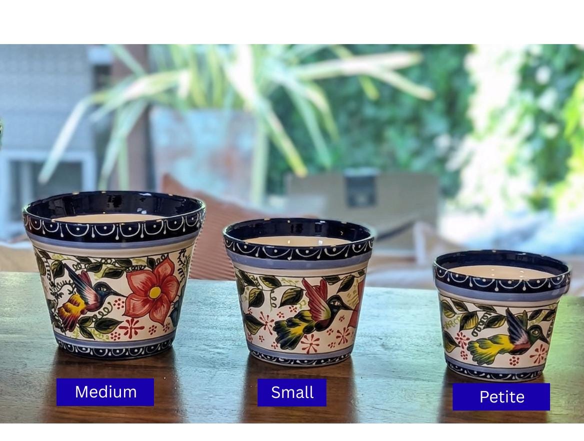 Hummingbird Planter Bundles | Hand-painted Mexican Ceramic Flower Pots