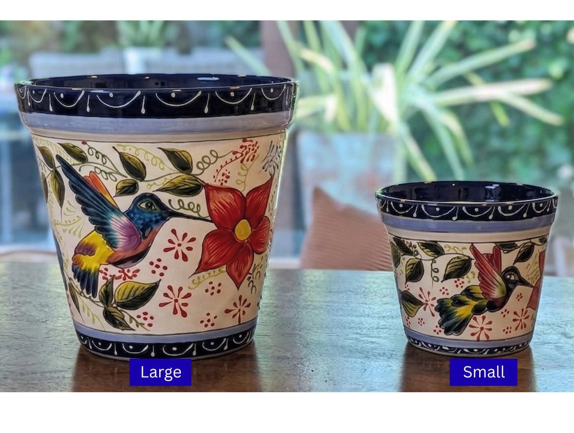 Hummingbird Planter Bundles | Hand-painted Mexican Ceramic Flower Pots