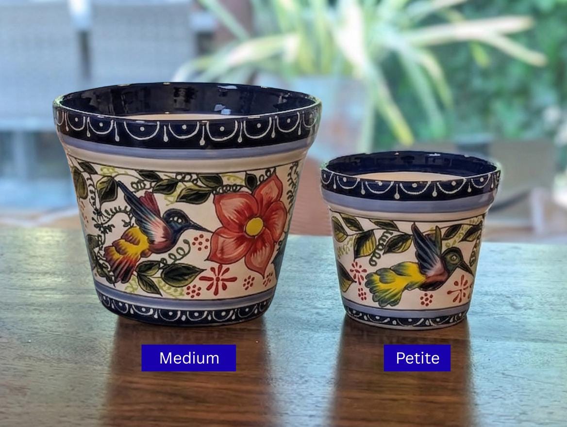 Hummingbird Planter Bundles | Hand-painted Mexican Ceramic Flower Pots