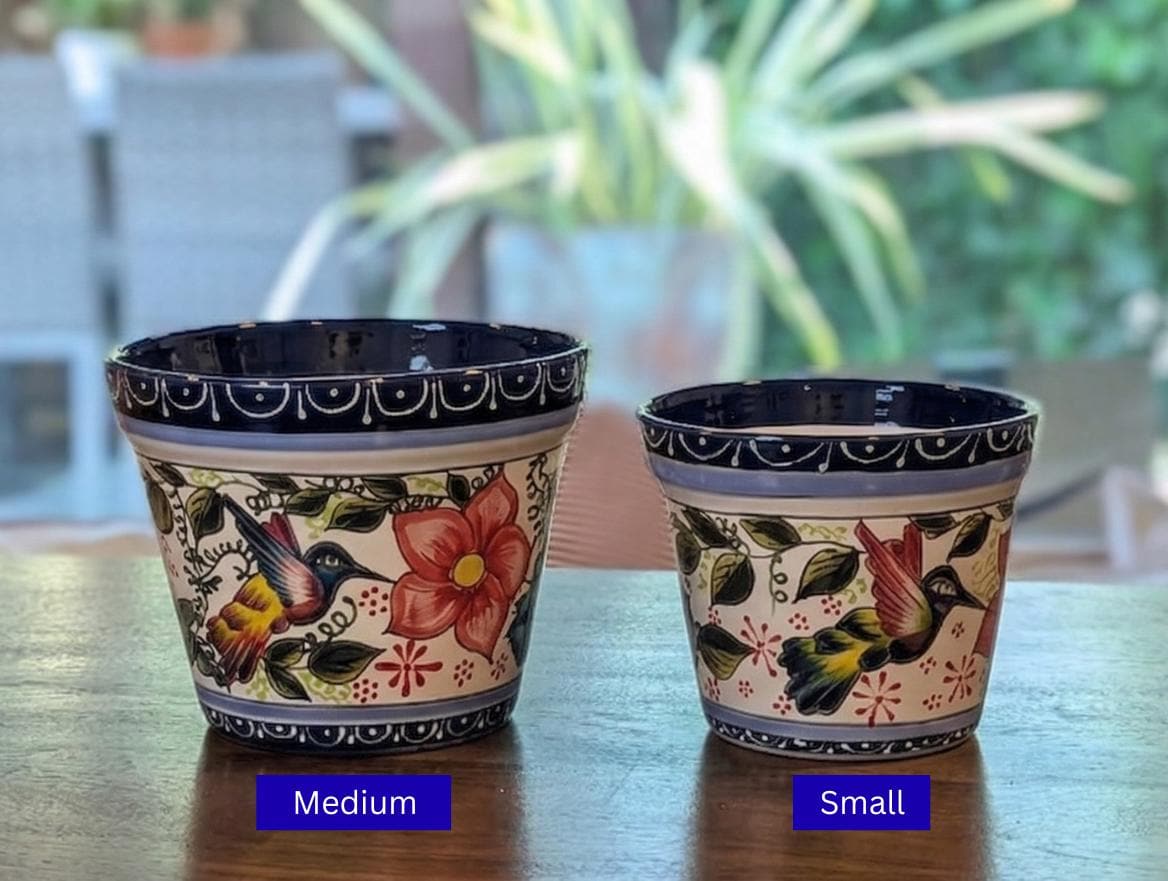 Hummingbird Planter Bundles | Hand-painted Mexican Ceramic Flower Pots
