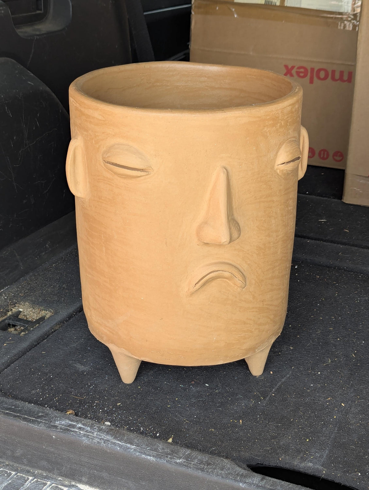 Sad Face Planter | Handmade Mexican Pottery | Artisan Flower Pot Home Decor