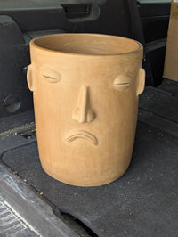 Sad Face Planter | Handmade Mexican Pottery | Artisan Flower Pot Home Decor
