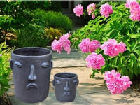 Sad Face Planter Bundle | Handmade Mexican Pottery | Artisan Flower Pot Home Decor