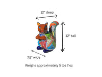 Talavera Squirrel Figurine | Mexican Pottery Ceramic Garden Statue Gifts |  Handmade Art Decor