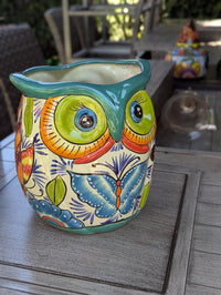 Talavera Owl Planter | Handmade Mexican Ceramic Flower Pot | Housewarming Gift