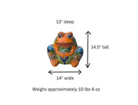 Handmade Talavera Frog Planter | Colorful Mexican Pottery Ceramic Flower Pot | Garden Gift
