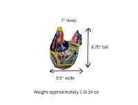 Ceramic Rooster Garden Statue | Handmade Talavera Animal Sculpture | Mexican Pottery Decor