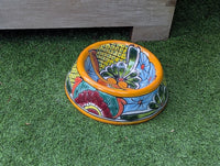 Talavera Dog Bowl | Hand Painted Mexican Ceramic Pet Food Dish | Dog Lover Gift