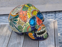Talavera Skull Ceramic Halloween Decor  | Hand painted Mexican Pottery