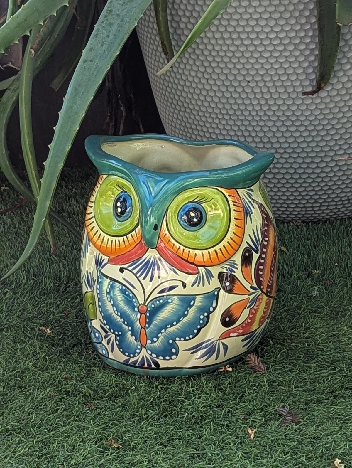 Talavera Owl Planter | Handmade Mexican Ceramic Flower Pot | Housewarming Gift