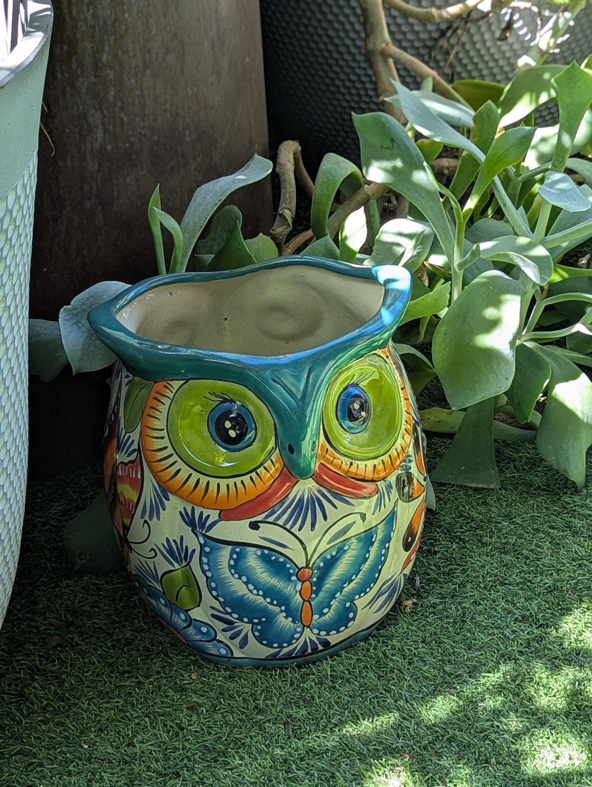Talavera Owl Planter | Handmade Mexican Ceramic Flower Pot | Housewarming Gift