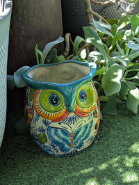 Talavera Owl Planter | Handmade Mexican Ceramic Flower Pot | Housewarming Gift