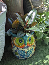 Talavera Owl Planter | Handmade Mexican Ceramic Flower Pot | Housewarming Gift