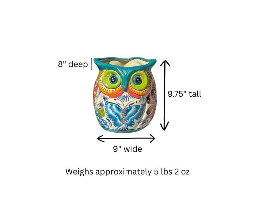 Talavera Owl Planter | Handmade Mexican Ceramic Flower Pot | Housewarming Gift