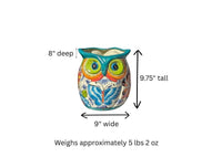 Talavera Owl Planter | Handmade Mexican Ceramic Flower Pot | Housewarming Gift