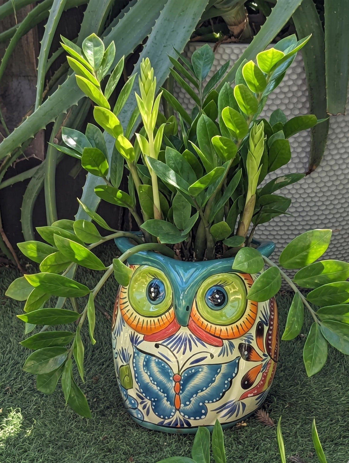 Talavera Owl Planter | Handmade Mexican Ceramic Flower Pot | Housewarming Gift
