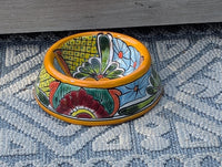 Talavera Dog Bowl | Hand Painted Mexican Ceramic Pet Food Dish | Dog Lover Gift