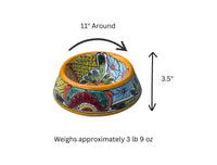 Talavera Dog Bowl | Hand Painted Mexican Ceramic Pet Food Dish | Dog Lover Gift
