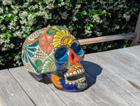 Talavera Skull Ceramic Halloween Decor  | Hand painted Mexican Pottery