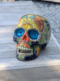 Talavera Skull Ceramic Halloween Decor  | Hand painted Mexican Pottery