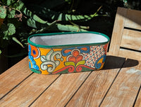 Talavera Oval Pot | Hand Painted Succulent Window Box | Mexican Pottery Ceramic Planter