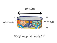 Talavera Oval Succulent Planter | Mexican Ceramic Pot | Hand Painted Window Box