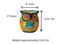 Talavera Owl Planter | 9.75" Tall Handmade Mexican Ceramic Flower Pot