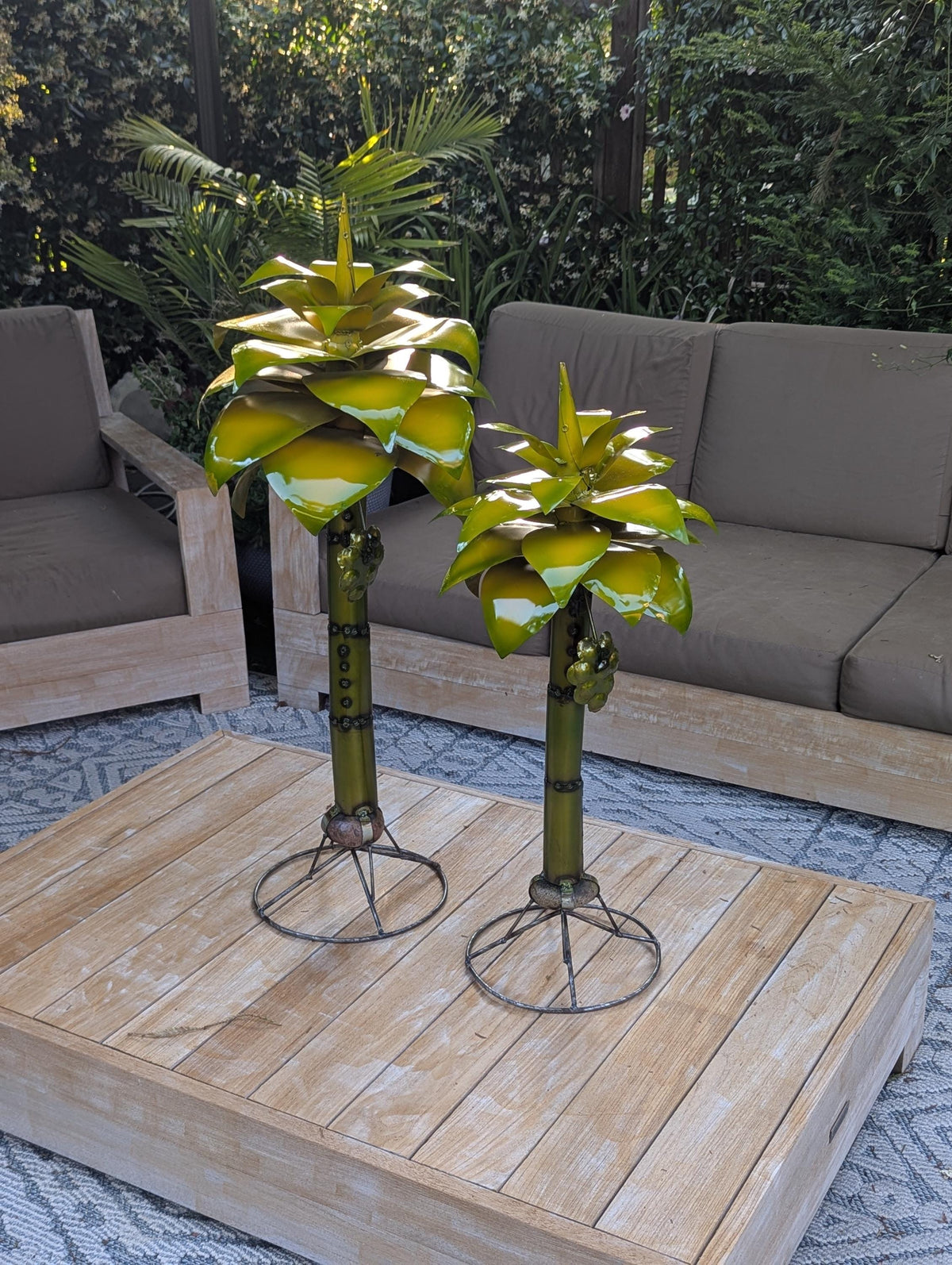 Pygmy Palm Trees | Metal Yard Art & Garden Decor Centerpieces