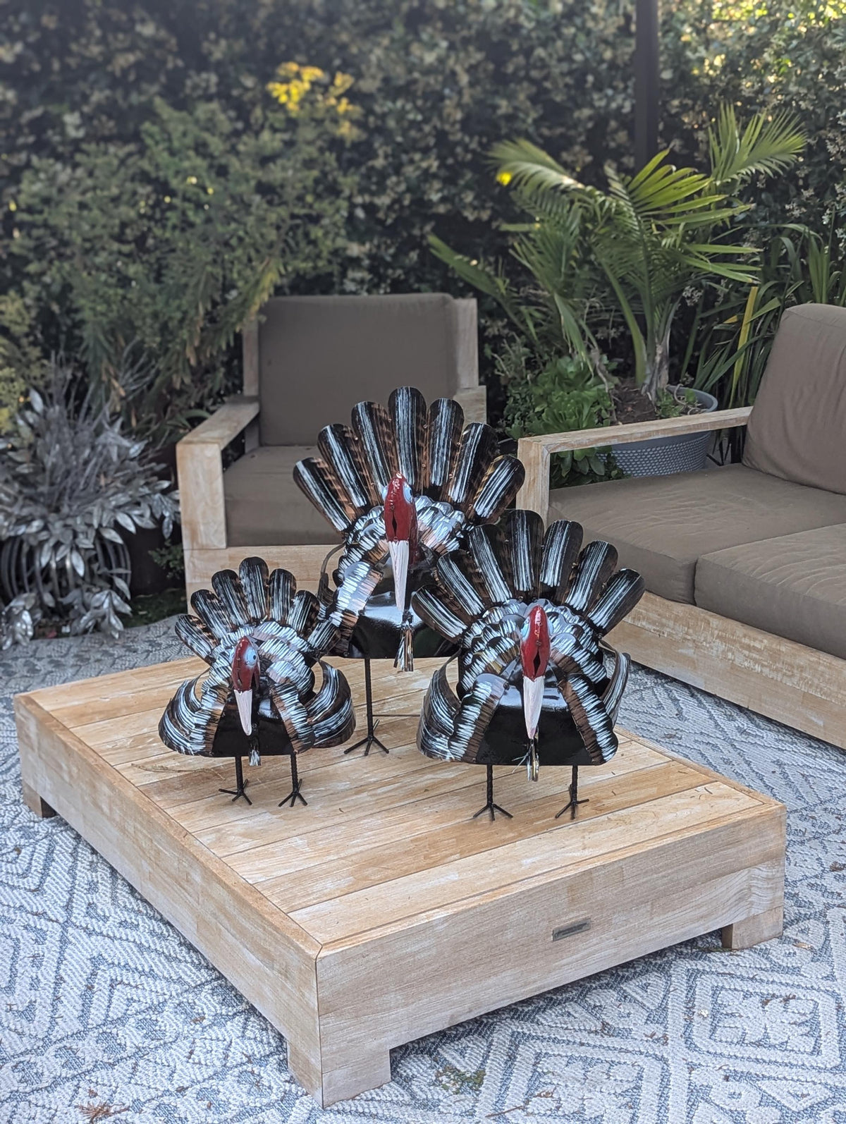 Thanksgiving Turkey Decorations | Outdoor Garden Art  |  Metal Decor in 3 Sizes