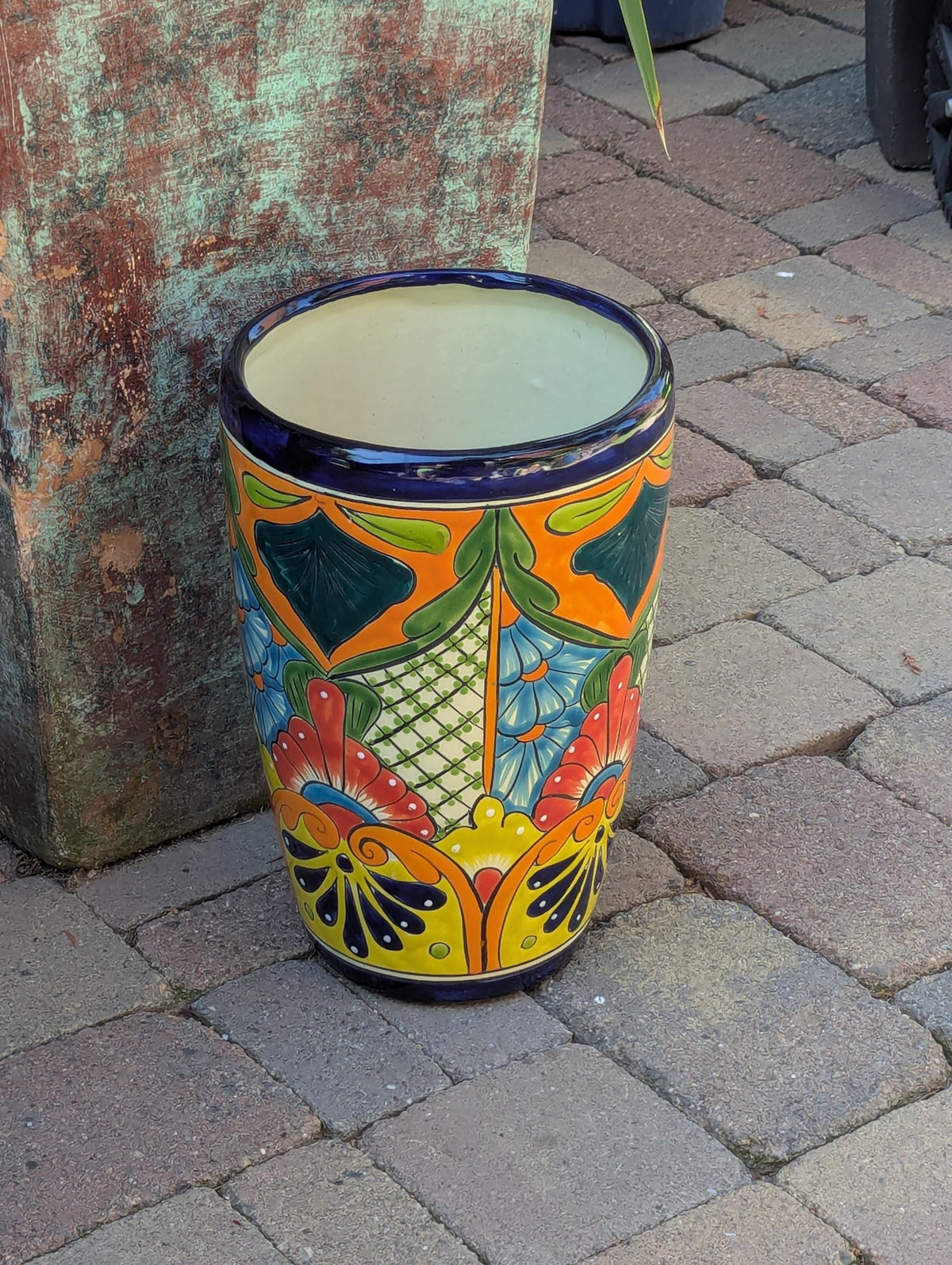 Talavera Planter | Hand-Painted Mexican Ceramic Flower Pot | Outdoor Garden Decor